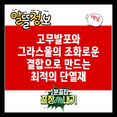 고무발포와 그라스울의 조화로운 결합으로 만드는 최적의 단열재