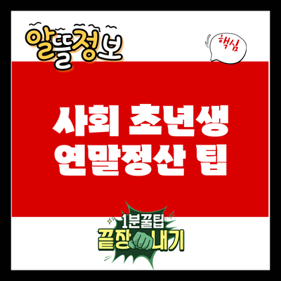 사회 초년생 연말정산 팁