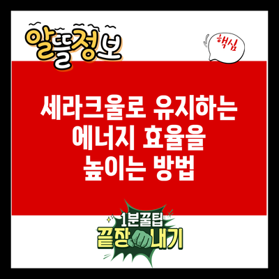 세라크울로 유지하는 에너지 효율을 높이는 방법