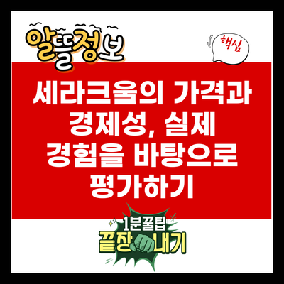 세라크울의 가격과 경제성, 실제 경험을 바탕으로 평가하기