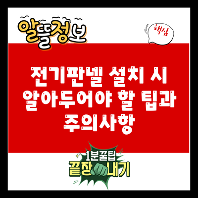 전기판넬 설치 시 알아두어야 할 팁과 주의사항