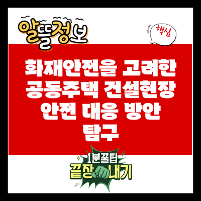 화재안전을 고려한 공동주택 건설현장 안전 대응 방안 탐구