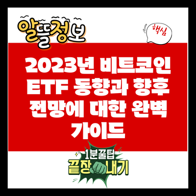 2023년 비트코인 ETF 동향과 향후 전망에 대한 완벽 가이드