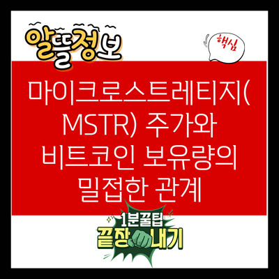 마이크로스트레티지(MSTR) 주가와 비트코인 보유량의 밀접한 관계