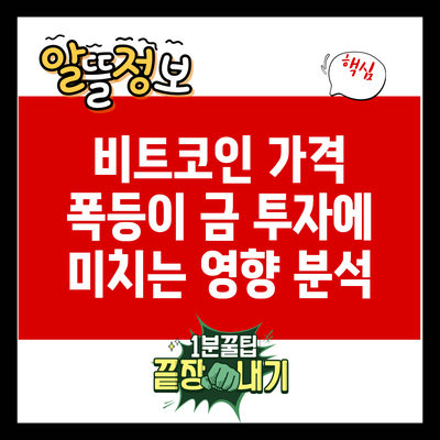 비트코인 가격 폭등이 금 투자에 미치는 영향 분석