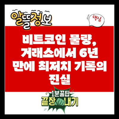 비트코인 물량, 거래소에서 6년 만에 최저치 기록의 진실