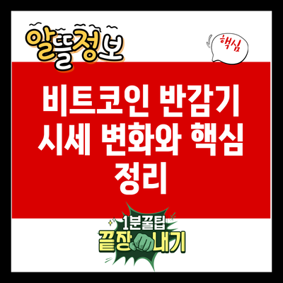 비트코인 반감기 시세 변화와 핵심 정리