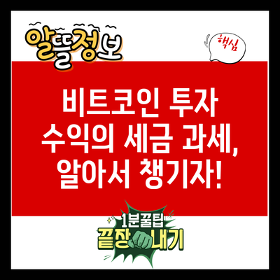 비트코인 투자 수익의 세금 과세, 알아서 챙기자!