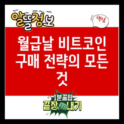 월급날 비트코인 구매 전략의 모든 것