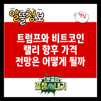 트럼프와 비트코인 랠리: 향후 가격 전망은 어떻게 될까?